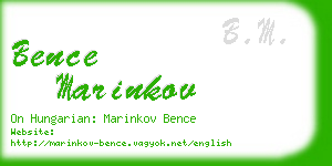 bence marinkov business card